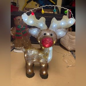 9” 48 led cool white outdoor reindeer acrylic